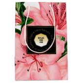 Rood Bloemmotief Voeg uw bedrijfsnaam en logo toe Medium Cadeauzakje (Voorkant)