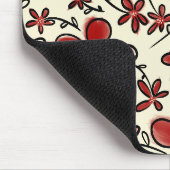 Rood bloempatroon muismat (Hoek)