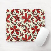 Rood bloempatroon muismat (Met muis)