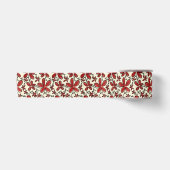 Rood bloempatroon satijnen lint (Voorkant)