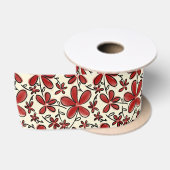 Rood bloempatroon satijnen lint (Spoel)