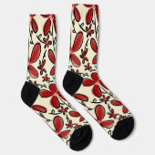 Rood bloempatroon sokken (Rechts)