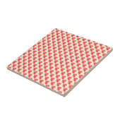 Rood bloempatroon tegeltje (Zijkant)
