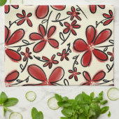 Rood bloempatroon theedoek (Gevouwen)