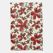 Rood bloempatroon theedoek (Verticaal)
