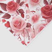 Rood bloempatroon tissuepapier (Detail)