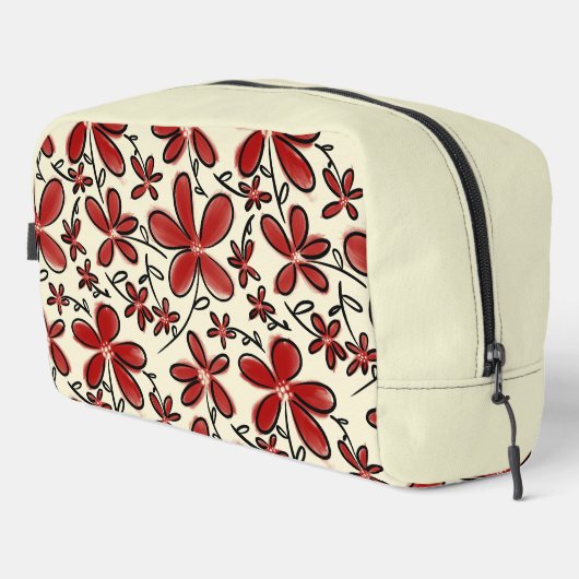 Rood bloempatroon toilettasje (Rechterhoek)