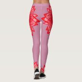 Rood bloempatroon uw aanpasbare kleurenweergave leggings (Achterkant)