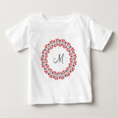 Rood bloemring Gepersonaliseerd Monogram Initiaal (Voorkant)