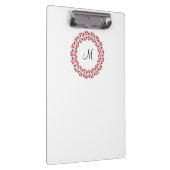 Rood bloemring Gepersonaliseerd Monogram Initiaal Klembord (Rechts)