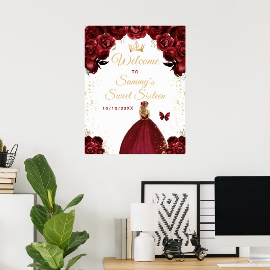 Rood Blond Haar Prinses Zoet Zestien Welkom Poster (Thuiskantoor)
