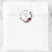 Rood Blush Roze Bloemen Vrijgezellenfeest Favor Ronde Sticker (Tas)