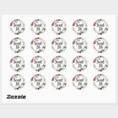 Rood Blush Roze Bloemen Zoet Zestien Ronde Sticker (Vel)