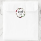 Rood Blush Roze Bloemen Zoet Zestien Ronde Sticker (Tas)