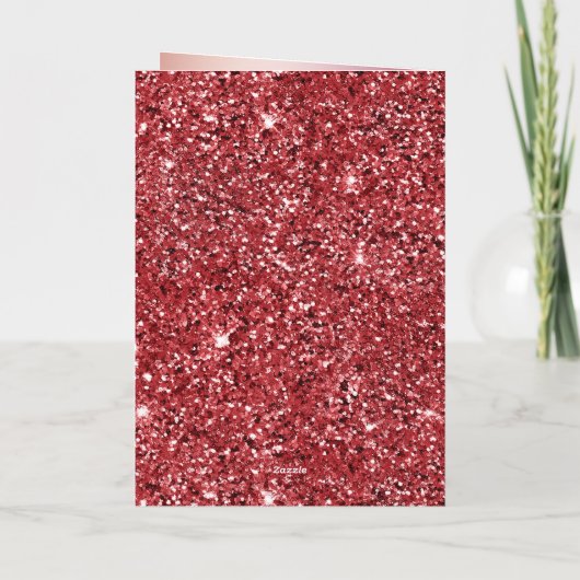 Rood Blush Roze glitter Sparkle Leopard Print Kaart (Achterkant)