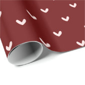 Rood Blush Roze Gouden Harten Cadeaupapier (Rol Hoek)