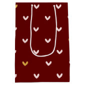 Rood Blush Roze Gouden Harten Medium Cadeauzakje (Achterkant)