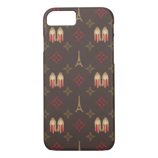 Rood bodemblad stilettos schoenhazels lv monogram Case-Mate iPhone case (Achterkant)