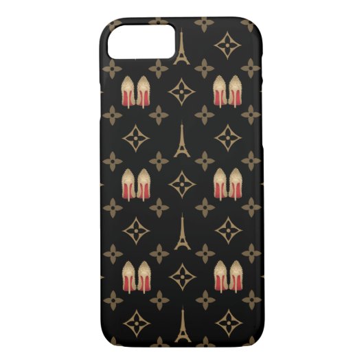Rood bodemblad stilettos schoenhazels lv monogram Case-Mate iPhone case (Achterkant)