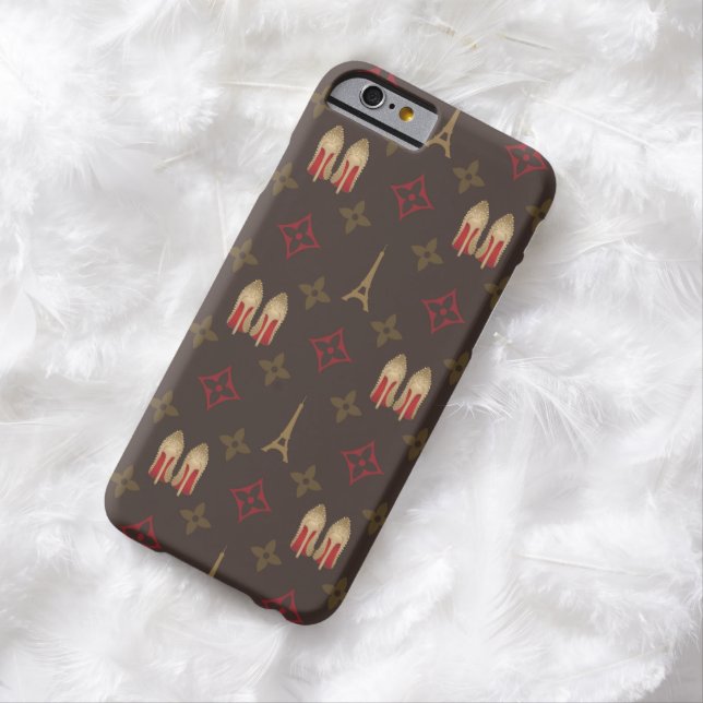 Rood bodemblad stilettos schoenhazels lv monogram Case-Mate iPhone case (Voorbeeld)