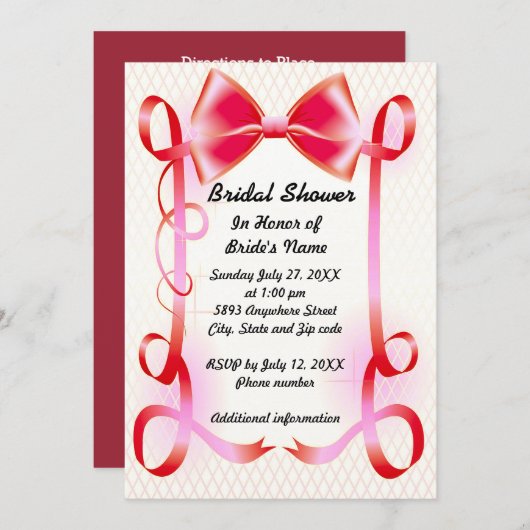 Rood boe en lint grensgebied Vrijgezellenfeest uit Kaart (Voorkant / Achterkant)