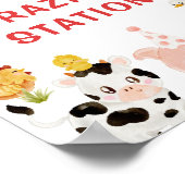 Rood boerderij barnyard grazing station verjaardag poster (Hoek)