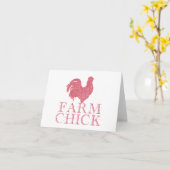 Rood Boerderij Chick met Rooster BLANK Kaart (Gele Bloem)