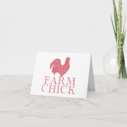 Rood Boerderij Chick met Rooster BLANK Kaart (Voorkant)