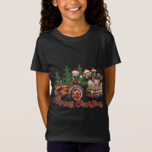 Rood Boerderij Tractor Farm Animals Koe Varkenswar T-shirt
