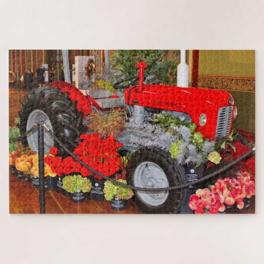 Rood boerderij tractor Jigzaag Puzzle Legpuzzel (Horizontaal)