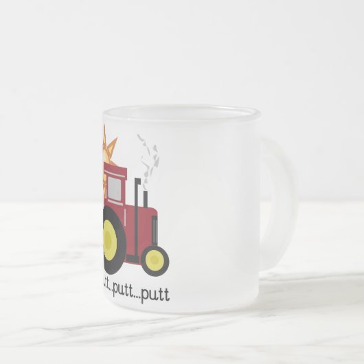 Rood Boerderij Tractor T-shirts en cadeaus Matglas Koffiemok (Voorkant rechts)