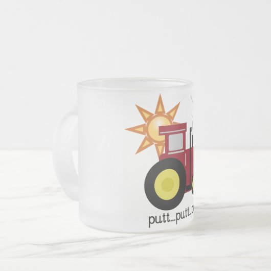 Rood Boerderij Tractor T-shirts en cadeaus Matglas Koffiemok (Voorkant links)