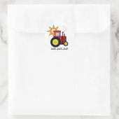 Rood Boerderij Tractor T-shirts en cadeaus Ronde Sticker (Tas)