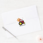 Rood Boerderij Tractor T-shirts en cadeaus Ronde Sticker (Envelop)