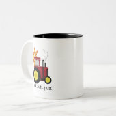 Rood Boerderij Tractor T-shirts en cadeaus Tweekleurige Koffiemok (Voorkant links)
