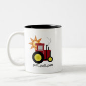 Rood Boerderij Tractor T-shirts en cadeaus Tweekleurige Koffiemok (Links)