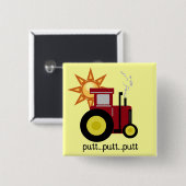 Rood Boerderij Tractor T-shirts en cadeaus Vierkante Button 5,1 Cm (Voorkant /achterkant)