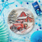  rood Boerderij truck rode schuur Papieren Bordje (Feest)