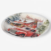  rood Boerderij truck rode schuur Papieren Bordje (Gekanteld)