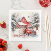  rood Boerderij truck rode schuur Servet (Insitu)