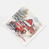  rood Boerderij truck rode schuur Servet (Hoek)