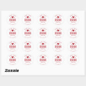 Rood Boerderij Verse eieren Ronde Sticker (Vel)