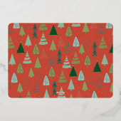  rood Boerderij Vrachtwagen Kerstboom Folie Feestdagenkaart (Achterkant)