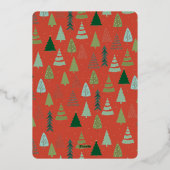  rood Boerderij Vrachtwagen Kerstboom Foto Folie Feestdagenkaart (Achterkant)