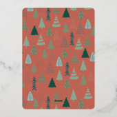  Rood Boerderij Vrachtwagen Kerstboom Foto Wit Folie Feestdagenkaart (Achterkant)