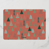  Rood Boerderij Vrachtwagen Kerstboom Wit Folie Feestdagenkaart (Achterkant)