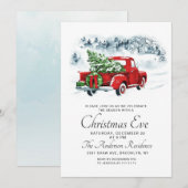  rood Boerderij Vrachtwagen Kerstfeestdag Kaart (Voorkant / Achterkant)