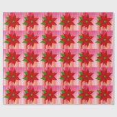 Rood bonkerompapier met Poinsettia Cadeaupapier (Vlak)