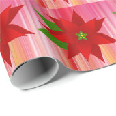 Rood bonkerompapier met Poinsettia Cadeaupapier (Rol Hoek)