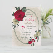 Rood bord Geel Bloemen Botanisch Geboorte Kaart (Staand voorkant)